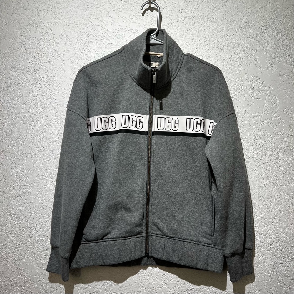 UGG Yvette Full Zip Jacket Fleece Colorblock Logo S Small